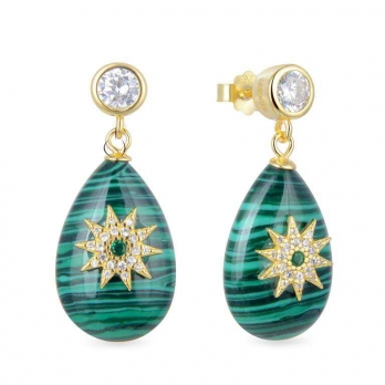 Pendientes plata chapada verdes
